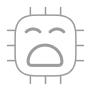 icone de uma placa de circuito triste